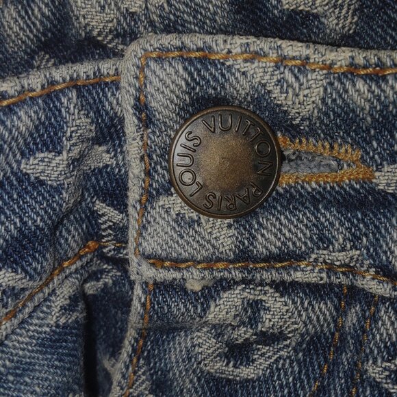 Vintage Louis Vuitton monogram logo denim jeans size 38--guaranteed authentic - Picture 3 of 13